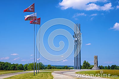 Grunwald, Poland - Grunwald battlefield monument and museum of historic battle between Poland, Lithuania and Teutonic Knights of Editorial Stock Photo