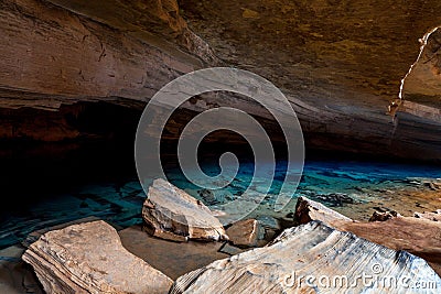 Gruta Azul Blue Grotto in Chapada Diamantina, Bahia, Brazil Stock Photo