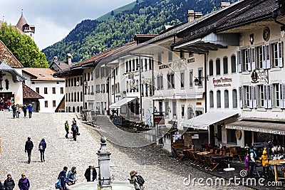 Gruyere historic Alpine city Editorial Stock Photo