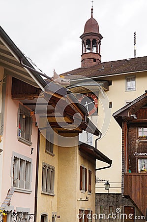 Gruyeres - medieval town in canton of Fribourg ,Switzerland. Stock Photo