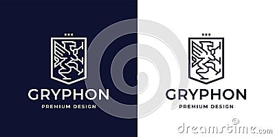 Gryphon logo crest icon Vector Illustration