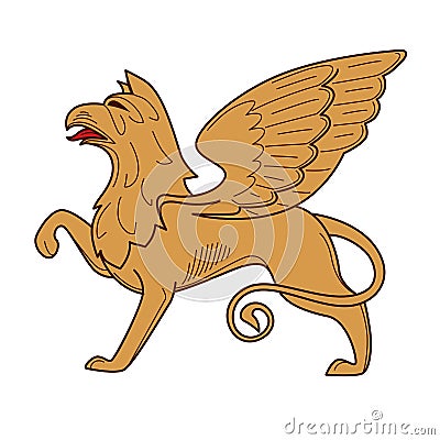 Gryphon royal heraldry mythical creature power and strength symbol Vector Illustration