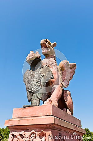 Gryphon sculpture at MoltkebrÃ¼cke bridge Stock Photo