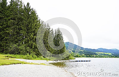 GrÃ¼ntensee in the AllgÃ¤u in Bavaria. Stock Photo