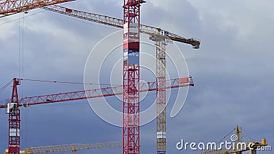 Grúas de construcción almacen de video Grúas de construcción almacen de video