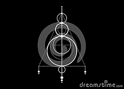 Sigil of Protection. Magical Amulets. Can be used as tattoo, white logos and prints. Magic Alchemy of Sign Occult. Wiccan symbol Vector Illustration