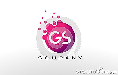 GS Letter Dots Logo Design with Creative Trendy Bubbles. Vector Illustration