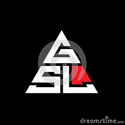 GSL triangle letter logo design with triangle shape. GSL triangle logo design monogram. GSL triangle vector logo template with red Vector Illustration