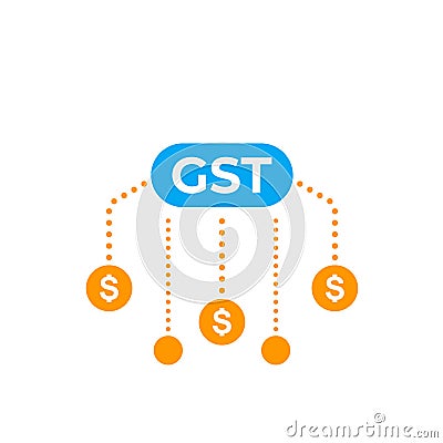 GST, goods and service tax, taxation vector icon Vector Illustration