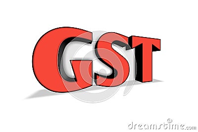 GST word in 3d illustration. Stock Photo