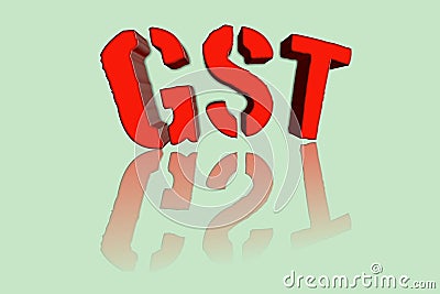 GST word in 3d illustration. Stock Photo