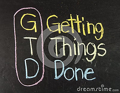 GTD for Getting Things Done Stock Photo