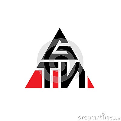GTN triangle letter logo design with triangle shape. GTN triangle logo design monogram. GTN triangle vector logo template with red Vector Illustration