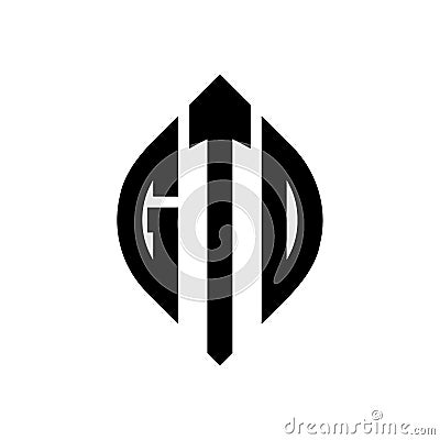 GTO circle letter logo design with circle and ellipse shape. GTO ellipse letters with typographic style. The three initials form a Vector Illustration