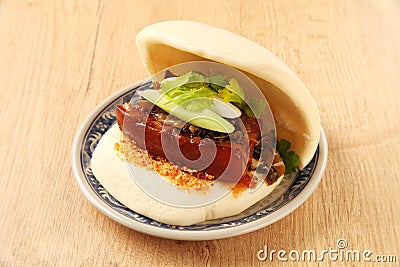 Gua Bao (Steamed sandwich ) Stock Photo