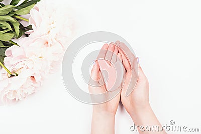 Gua sha massage jade roller in woman hands Stock Photo