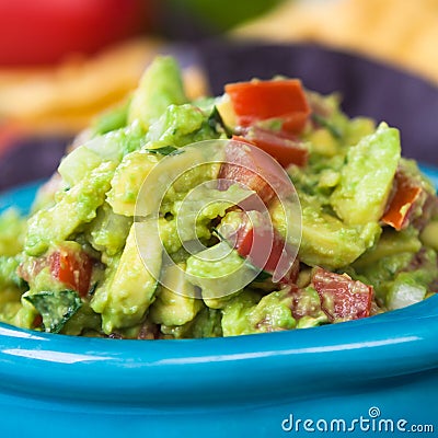 Guacamole Bowl Closeup Stock Photo