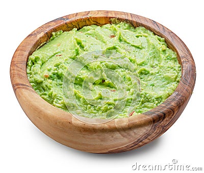 Guacamole bowl on white background. File contains clipping path Stock Photo