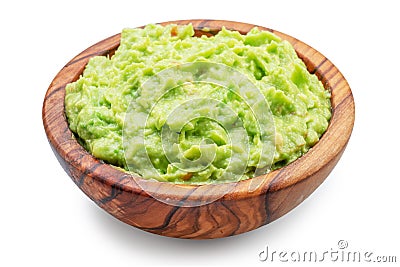 Guacamole bowl on white background. File contains clipping path Stock Photo