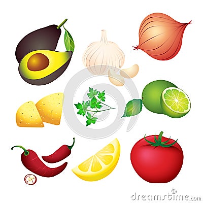 Guacamole ingredients Stock Photo