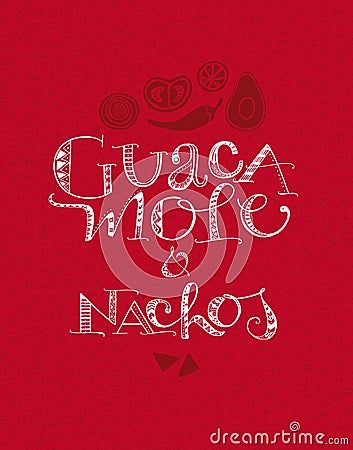 Guacamole & Nachos Vector Illustration