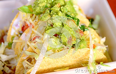 Guacomole and taco shells Stock Photo