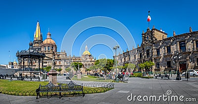 Guadalajara Cathedral and State Government Palace - Guadalajara, Jalisco, Mexico Editorial Stock Photo