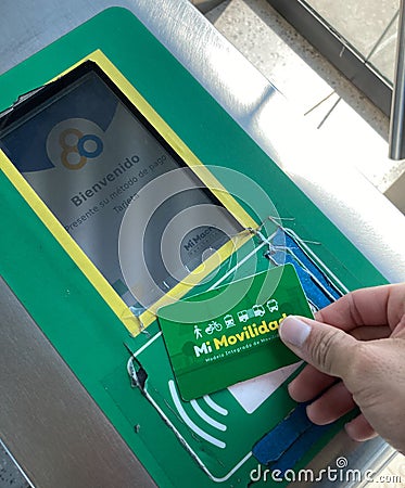 Guadalajara Jalisco, Mexico - November 1, 2023: people paying public transportation with 