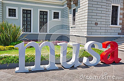 Guadalajara, Mexico-25 April, 2018: Art Museum of Guadalajara University MUSA Editorial Stock Photo