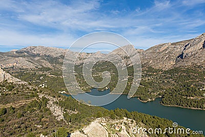 Guadalest Spain beautiful spanish lake and countryside Stock Photo