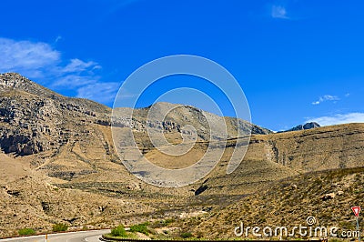 Guadalupe Mountains National Parks, into the road Stock Photo