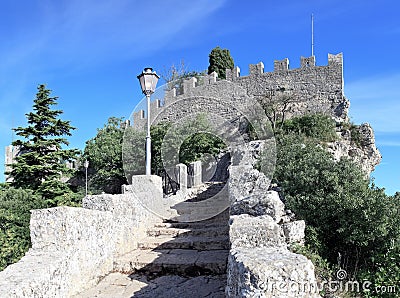 Guaita castle, San Marino - Italy Stock Photo