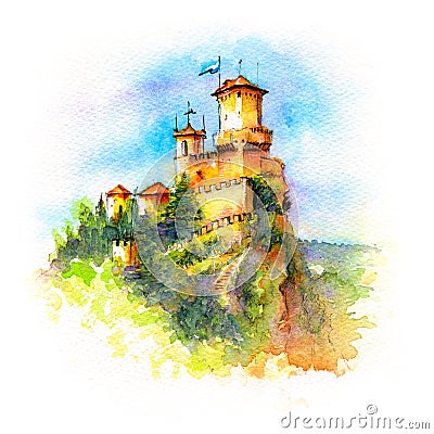 Guaita fortress in San Marino Stock Photo