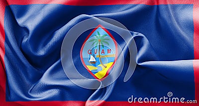 Guam Flag Rippled Effect Illustration Stock Photo