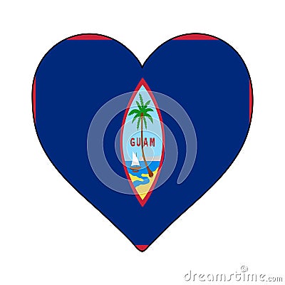 Guam Heart Shape Flag. Love Guam. Visit Guam . Vector Illustration Graphic Vector Illustration