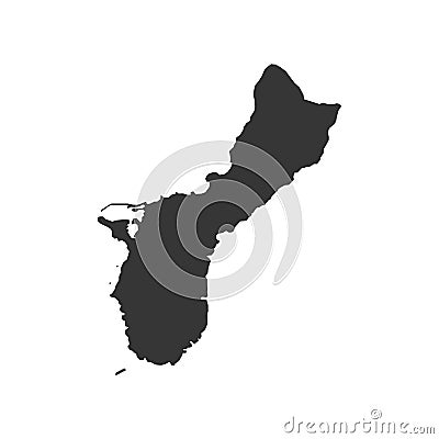 Guam map silhouette Vector Illustration