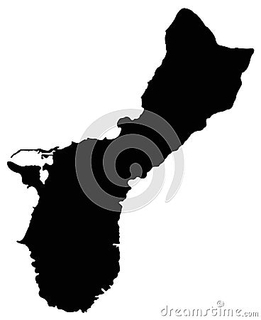 Guam map - state in the United States o America Vector Illustration