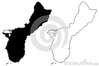 Guam map vector Vector Illustration