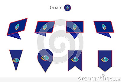 Guam national flag collection, eight versions of Guam vector flags Vector Illustration