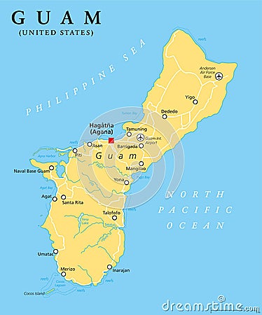 Guam political map Vector Illustration