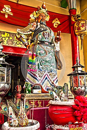 Guan Yu Statue Stock Photo