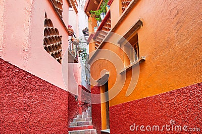 Guanajuato, famous Alley of the Kiss Callejon del Beso Stock Photo