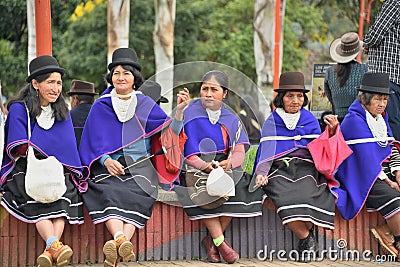 Guanbano Indians in Silvia Market, Colombia Editorial Stock Photo