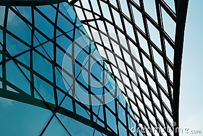 Guangzhou city,China-23 AUG 2018:Guangzhou Parc Central building glass facade detail view Editorial Stock Photo