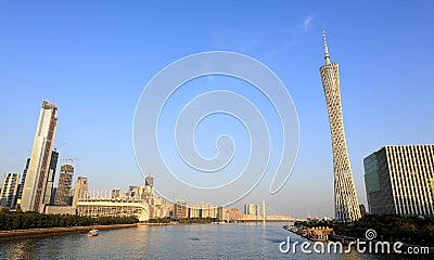 city skyline Guangzhou Canton tower Editorial Stock Photo