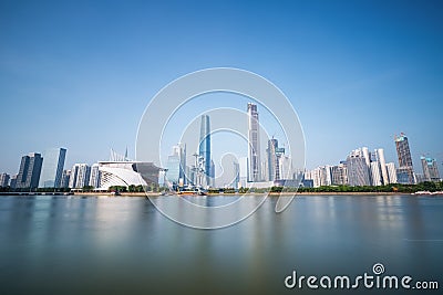 Guangzhou pearl river new town skyline in daytime Stock Photo