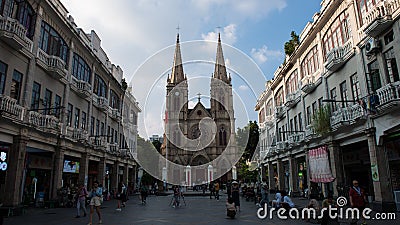 Guangzhou - Shishi Sacred Heart Cathedral Editorial Stock Photo