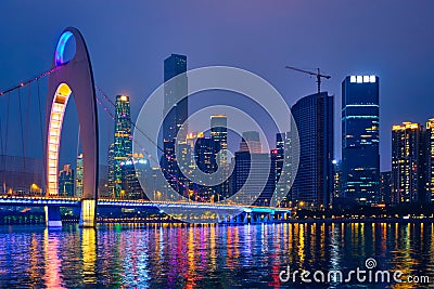 Guangzhou skyline. Guangzhou, China Editorial Stock Photo