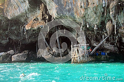 Guano extraction Stock Photo