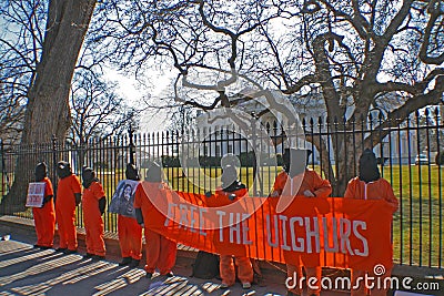 Guantanamo Protesters Editorial Stock Photo